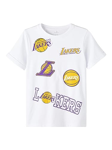 NAME IT Nkmnegan NBA Ss Top Box OUS T-shirt chłopięcy, Bright White, 116