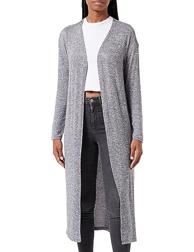 VERO MODA Damski sweter z dzianiny VMBRIANNA LS Open Calf Cardigan Boo, Medium Grey Melange, L