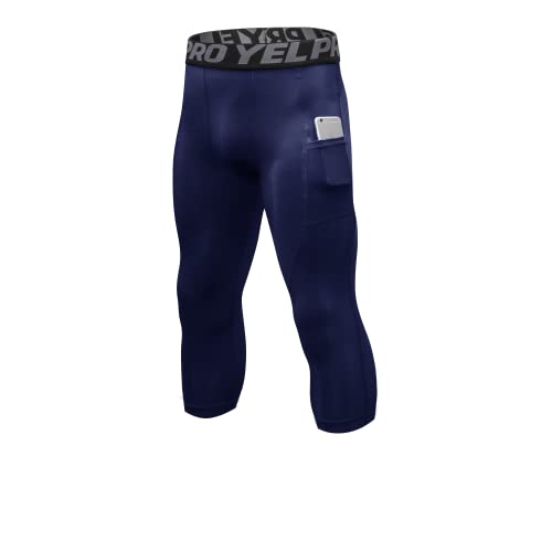 EULLA Legginsy Męskie, Granatowy, XL