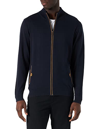 bugatti Męska kurtka z dzianiny 7600-35510, granatowa, standardowa, morski, S