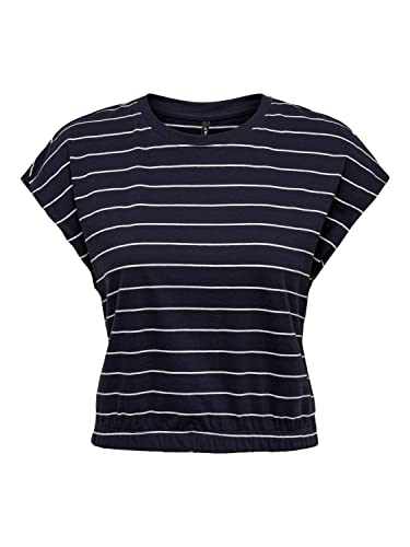 ONLY Kobiety ONLMAY S/S Cropped Box JRS Top, Night Sky, L, Night Sky, L