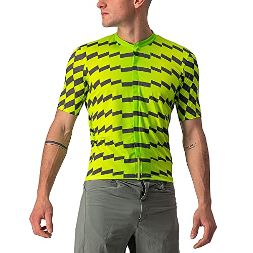 CASTELLI Męski T-shirt Unltd Jersey, Electric Lime/Dark Gray, S