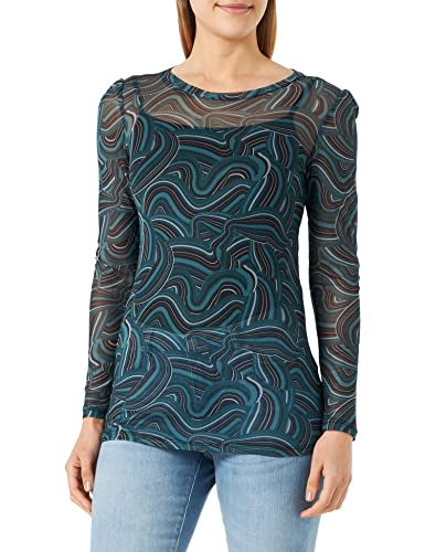 Supermom Damski Top Devine Long Sleeve All Over Print, Deep Teal-P177, XXL