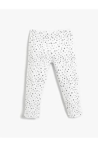Koton Girls Polka Dot Patterned legginsy bawełniane, Biały design (05u), 5-6 Lat
