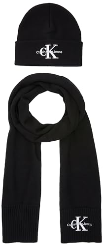 Calvin Klein Męskie prezenty Mono Bey/Szalik Pakiety Prezentowe, Czarny, Jeden Rozmiar, Czarny, Rozmiar uniwersalny