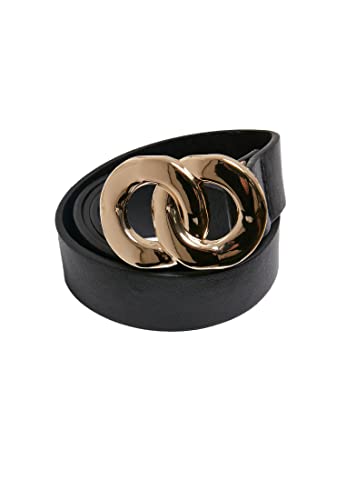 Urban Classics Damski pasek ze skóry syntetycznej, black/gold, L-XL