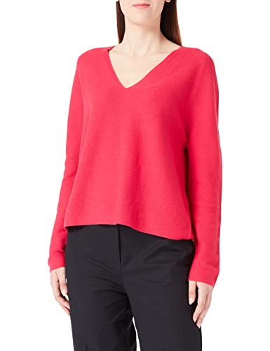 BOSS Damski sweter z bawełny i kaszmiru z dekoltem w serek, Medium Pink660, L