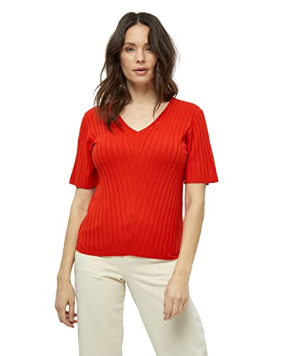 Desires Damski sweter z rękawem 3/4, ognista czerwień, L, Ognista czerwień, L