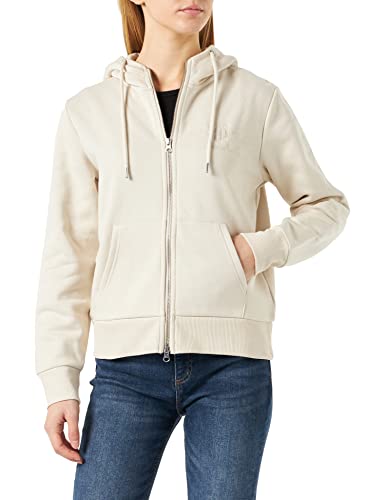 GANT Damska bluza z kapturem Tonal Archive Shield Zip Hoodie Putty, Standard, Putty, M