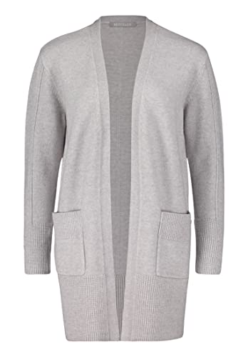 Betty & Co Damski kardigan z dzianiny, Light Silver Melange, 36