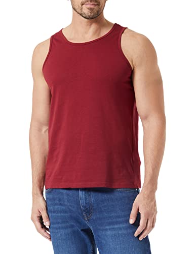 Build Your Brand Męski Basic Tank T-Shirt, Basic męski tank top z bawełny na lato, dostępny w wielu kolorach, rozmiary XS-5XL, burgundowy, 3XL
