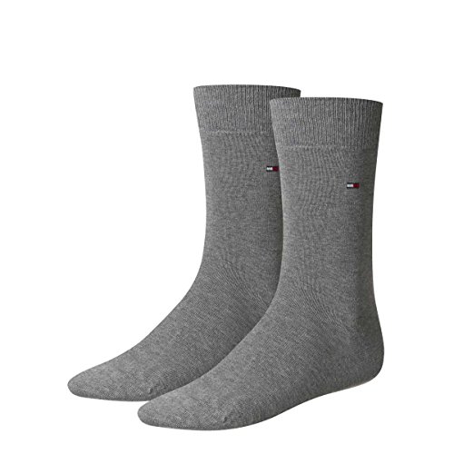Tommy Hilfiger Męskie klasyczne skarpety (2 sztuki), szary (middle grey melange), 43-46 EU