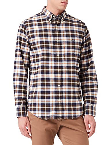GANT Męska koszula D1. REG Brushed OXF Tartan Shirt koszula, kremowa, S