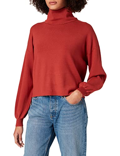 VERO MODA Damski sweter VMNANCY LS Cowlneck Blouse GA Boo, Chili Oil, S