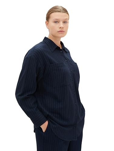 TOM TAILOR Damska bluzka plus size, 33973 - Navy Pinstripe, 48