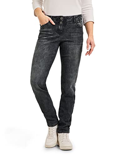 Cecil Damskie spodnie jeansowe B375939 Loose, Black Used wash, W27/L30, Black Used Wash, 27W / 30L