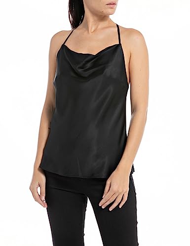 Replay Damski top na ramiączkach, 098 BLACK, M