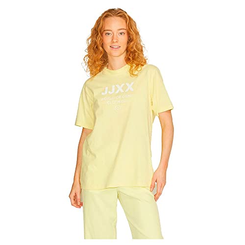 JACK & JONES Jjxx Jxbea Ss Relaxed Vint Tee Noos T-Shirt damski, Elfin Yellow/Detail:bright White Print Cali 1, M