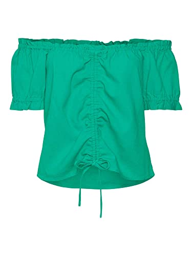 VERO MODA Vmmymilo Ss Offshoulder Short WVN Ga Top damskie, jasnozielony, M
