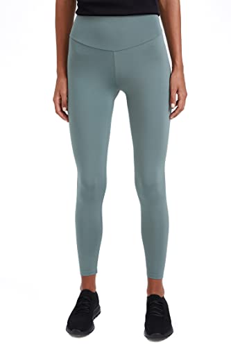 DeFacto Legginsy z wysokim stanem dla kobiet – sportowe legginsy dla kobiet (zielone, M), zielony, M