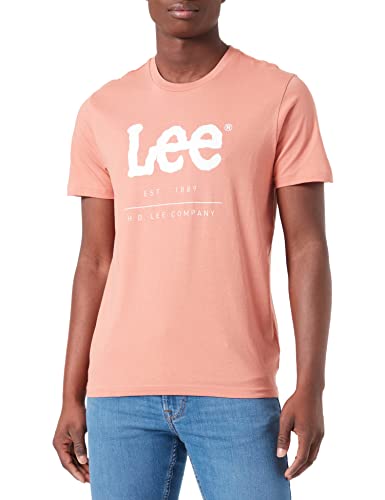 Lee Męski t-shirt z logo, rdzawy, mały, rdza, S