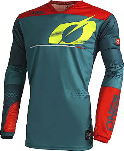 O'NEAL | Koszulka motocrossowa z długim rękawem | MX MTB Mountain Bike | Lekkie materiały, otwory wentylacyjne wycinane laserowo, krój ErgoIngenic | Hardwear Haze V.22 | Dorośli | Niebieski Czerwony | S