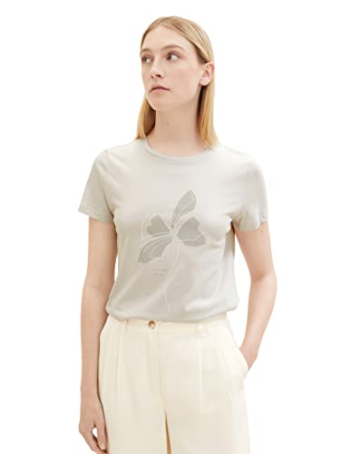 T-shirt damski TOM TAILOR z nadrukiem, 16339-szare chmury, XS