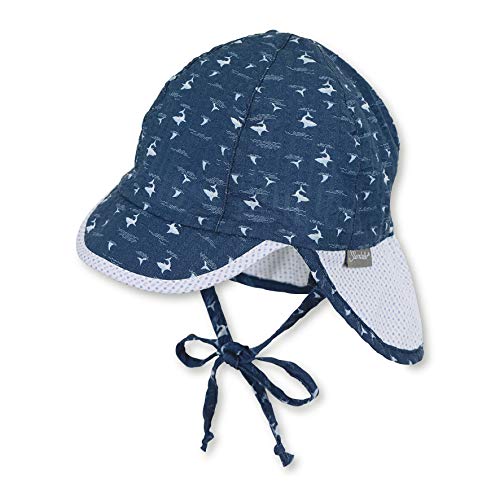 Sterntaler Baby czapka z daszkiem i ochrona kark kapelusz dla dzieci, Niebieski (Marine 300), 49