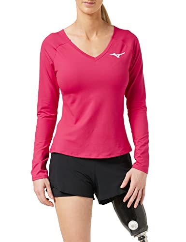 Mizuno Koszulka damska L/S Czerwony różany czerwony M