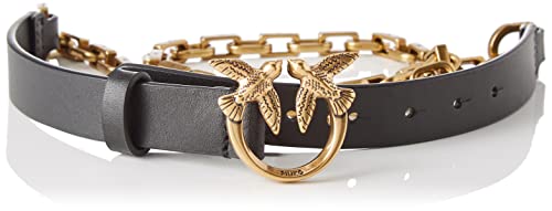Pinko Damski pasek, Z99q_Nero-Antique Gold, S