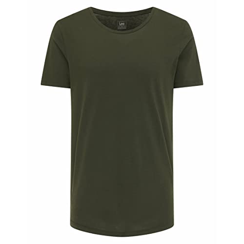 Lee Męski t-shirt w kształcie Shaped Tee, Serpico Green, S