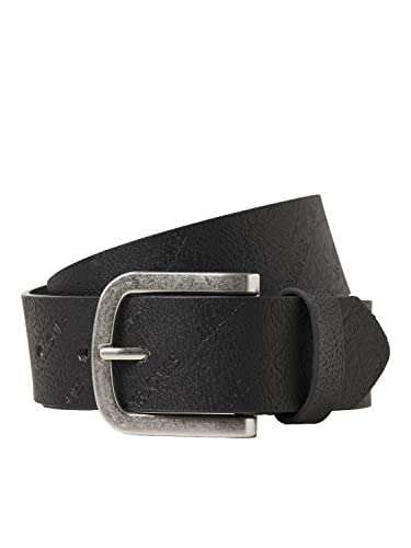 JACK & JONES Męski pasek JACHARRY Embossed Belt NOOS, czarny, 95, czarny