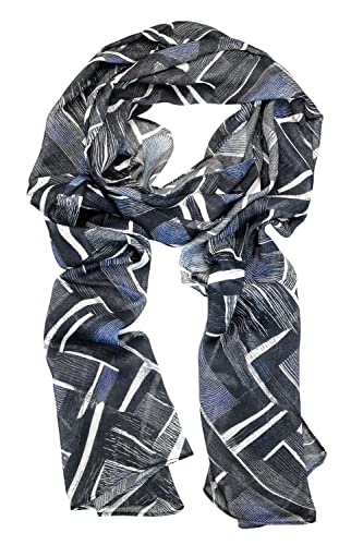 collezione alessandro Szalik północy z ciemnoniebieskim wzorem zygzakowatym 200 cm x 50 cm, niebieski, jeden rozmiar