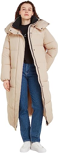 Calvin Klein Jeans Damskie niepuchowe płaszcze oversize długie puchowe wyściełane, Szpachlówka beżowa, S