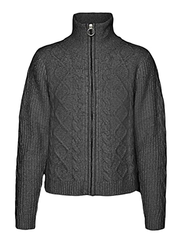 VERO MODA Kardigan z długim rękawem, ciemnoszary, L