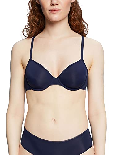 ESPRIT Bodywear damski biustonosz z mikro w.logo RCS Underwire Bra Moulded t-shirt-BH, Ink, 80 B, niebieski (Ink), 80B