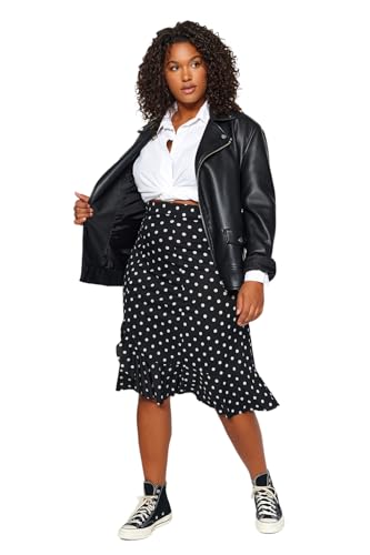 Trendyol Damska spódnica midi z falbanami w rozmiarze plus size, Wiele kolorów, XXL