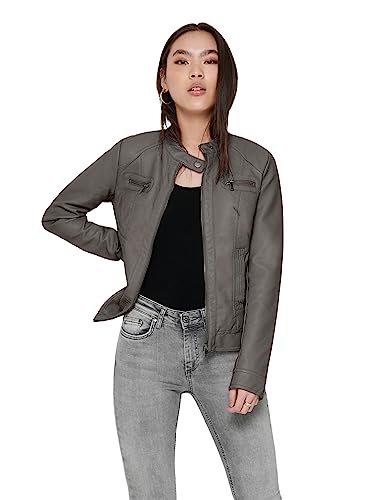 Bestseller A/S ONLBANDIT Faux Leather Biker NOOS OTW kurtka damska, Plum Kitten, 46, Plum Kitten, 46