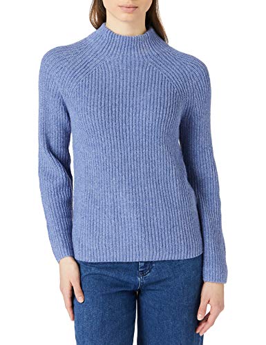 TOM TAILOR Damski Sweter ze stójką z raglanowymi rękawami 1022396, 25124 - Blueberry Blue Melange, XL