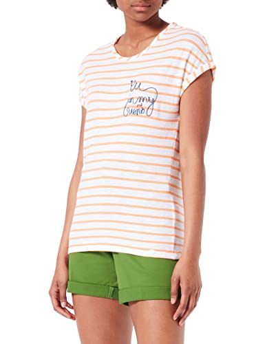 Timezone Damska koszulka w paski, Biały melon Stripe, L