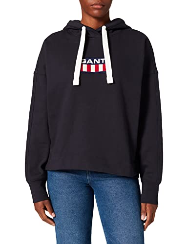 GANT Damski sweter z kapturem, niebieski (Evening Blue), M