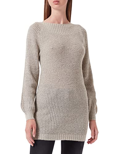 ONLY Damska sukienka JDYWHITNEY Megan L/S Boat Dress KNT NOOS sukienka, cement/szczegóły: W Black PLY, XXL