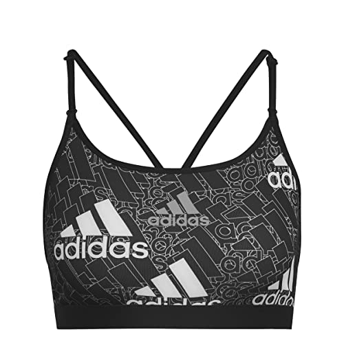 adidas Damski biustonosz sportowy AER Ls Bl, czarny/biały, S, czarny/biały, S