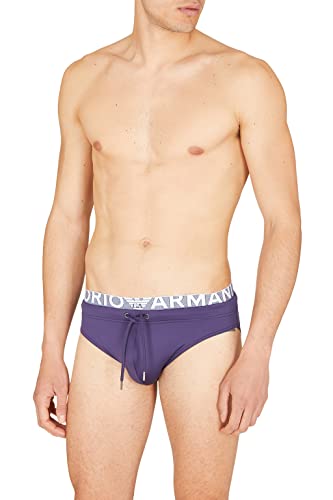 Emporio Armani Swimwear Men's Emporio Armani Logo Band Low Swim Briefs, Eclipse, 50, Eclipse