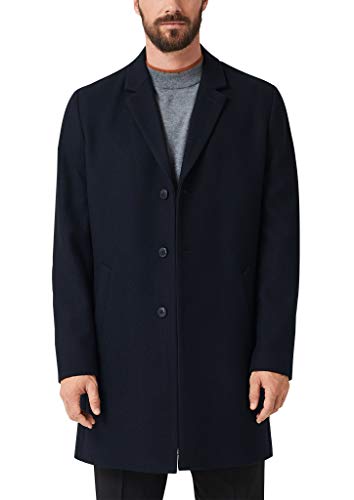 s.Oliver BLACK LABEL Płaszcz męski, Niebieski (Dark Navy Melange 59w1), M
