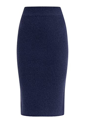 RISA Spódnica midi z dzianiny damska 25825228, morski, XL-XXL