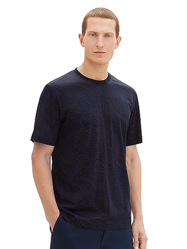TOM TAILOR T-shirt męski, 32455 - Sky Captain Blue Line Design, 3XL
