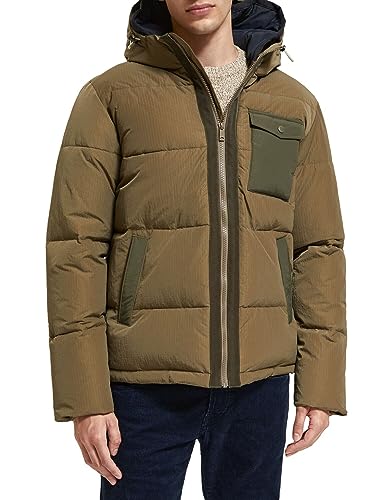 Scotch & Soda Męska kurtka z kapturem, khaki 0414, L