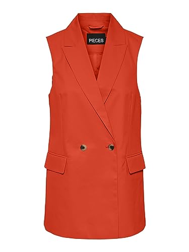 PIECES Damska kamizelka Pctally Blezer Vest Noos, tangerine tango, S