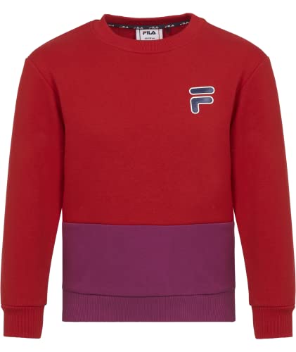 FILA Bluza dziecięca uniseks BINDERUP Crew Neck Sweatshirt, Wild Aster-True Red, 110/116
